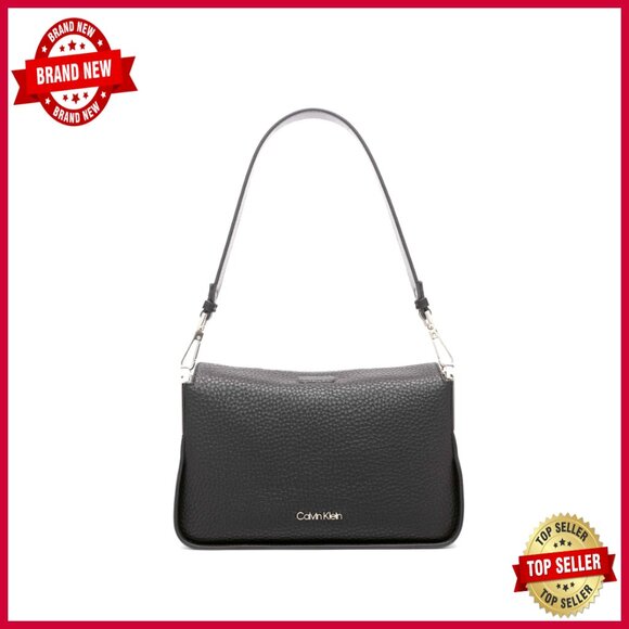 Vegan Leather Shoulder Bag with Magnetic Closure and Interior Pockets